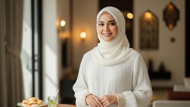 9 Inspirasi Model Baju Kurung Warna Ivory untuk Lebaran 2026, Tampak Modern dan Elegan
