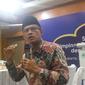 Ketua Umum PP Muhammadiyah Haedar Nashir menyampaikan dua pesan perdamaian Idul Fitri 1440 H (Liputan6.com /Switzy Sabandar)