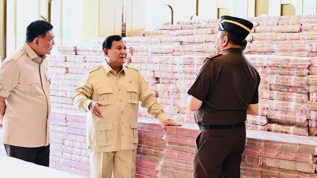 Prabowo Subianto hadiri penyerahanan duit hasil korupsi CPO