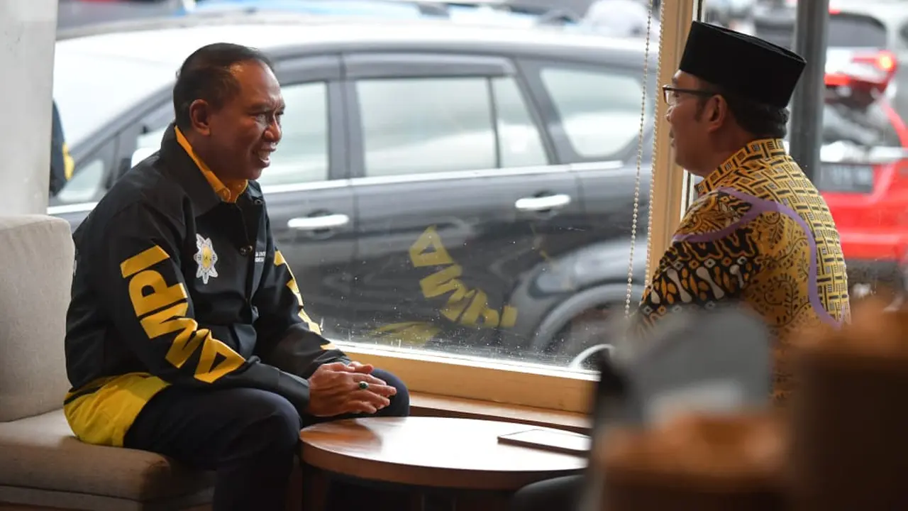 Menpora Zainudin Amali ngopi bareng Ridwan Kamil