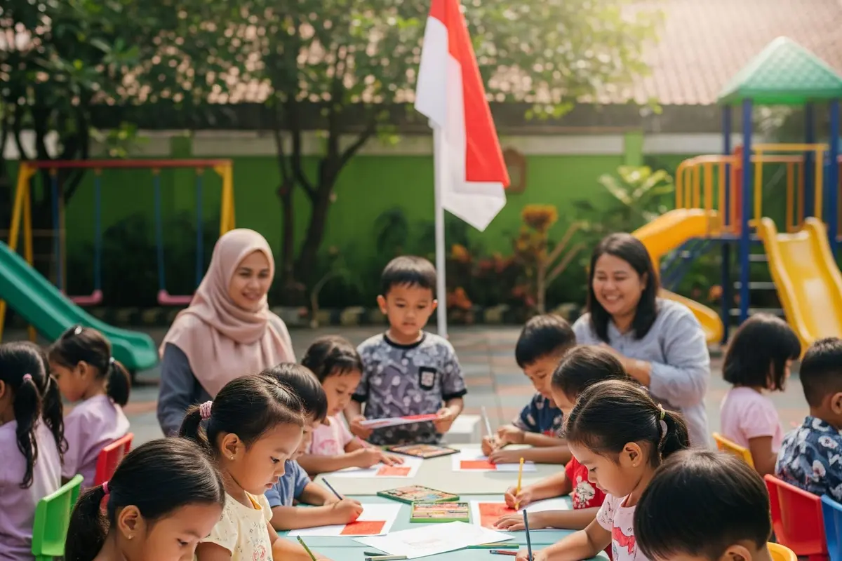 Mewarnai Bendera Merah-Putih