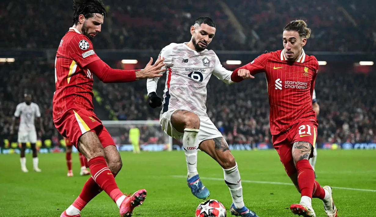 Menjamu Lille LOSC, The Reds unggul tipis 2-1. (Paul ELLIS/AFP)