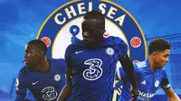 Chelsea - Kurt Zouma, Malang Sarr, Wesley Fofana (Bola.com/Adreanus Titus)