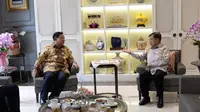Ketua Umum Partai Gerindra, Prabowo Subianto masih melanjutkan safari politiknya di bulan syawal ini. Kali ini, Prabowo menemui Wakil Presiden ke-10 Jusuf Kalla di kediaman JK di kawasan Jakarta Selatan, Selasa (2/5/2023) (Istimewa)
