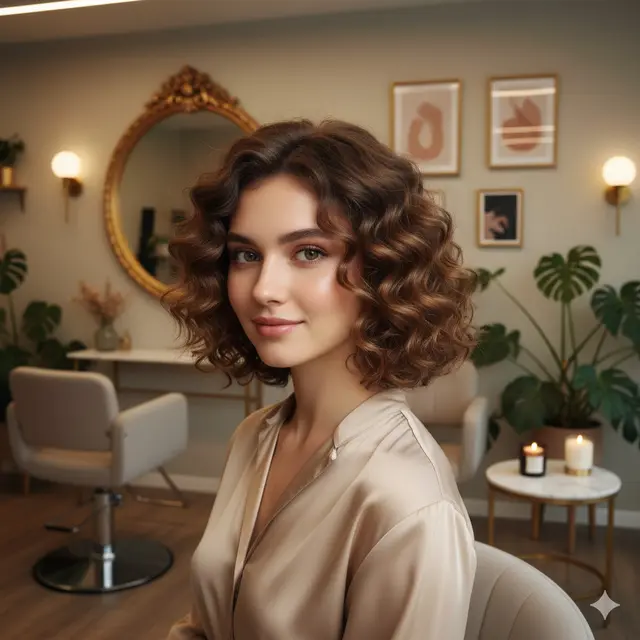 Gaya Rambut Keriting Medium Layer