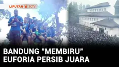 Bandung membiru, ribuan bobotoh kembali menggerukan Bandung larut dalam kemeriahan pawai pemain dan ofisial Persib yang melintasi sejumlah kawasan di pusat Kota Bandung. Ribuan bobotoh juga memadati panggung hiburan merayakan Persib juara Liga 1 dige...