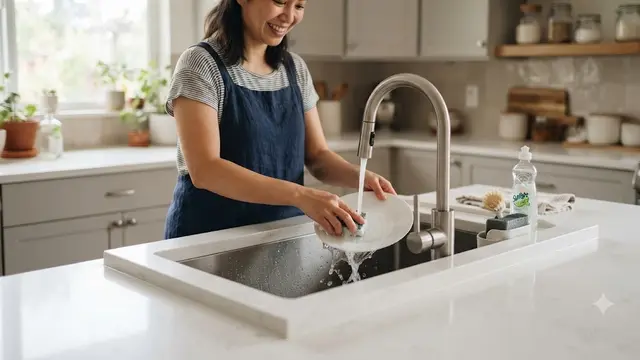 Meja Cuci Piring dengan Bibir Countertop (AI Generated)