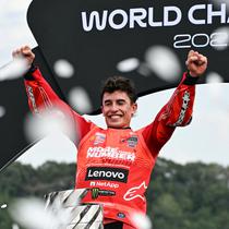 Marc Marquez pastikan titel juara dunia MotoGP 2025 di Sirkuit Motegi. (Toshifumi KITAMURA / AFP)