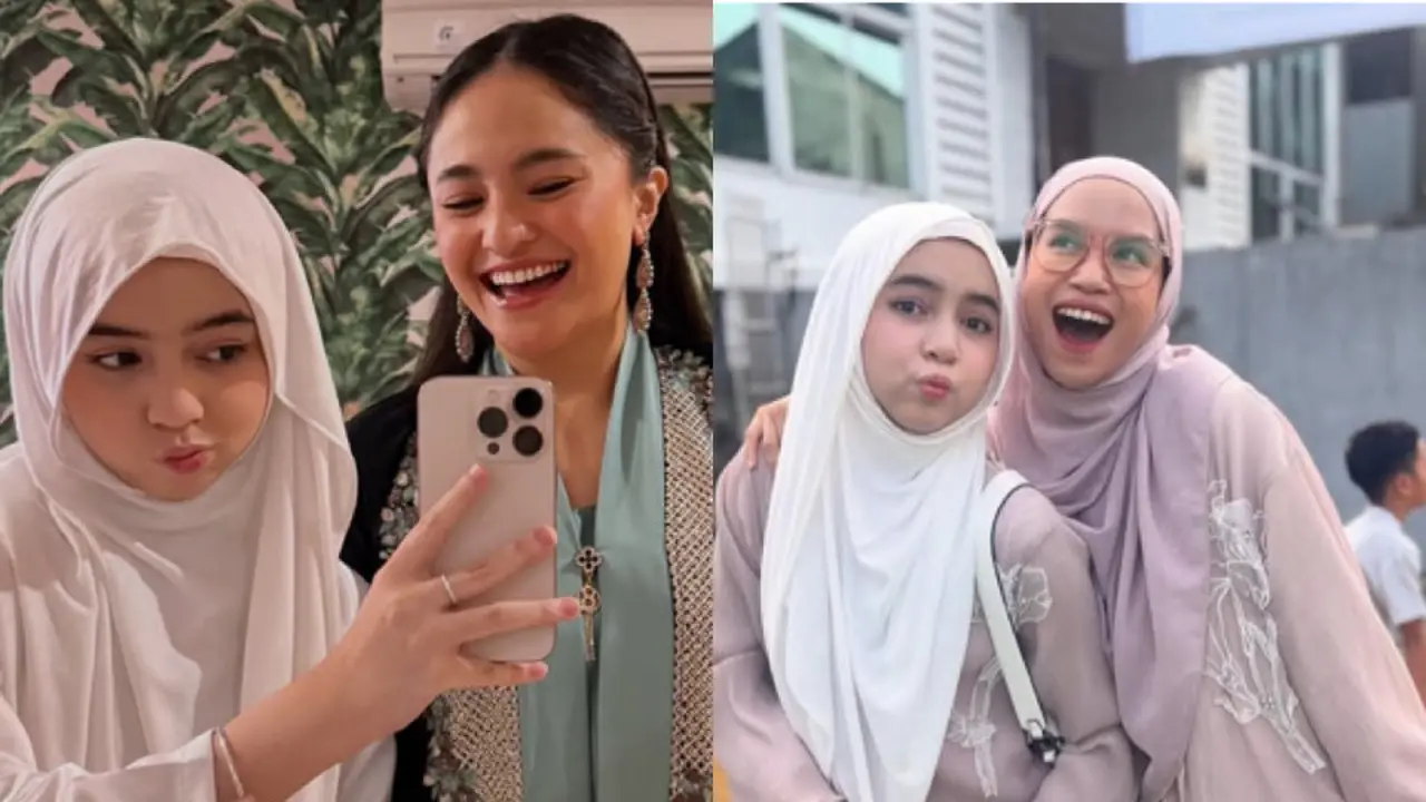 Sienna Kasyafani Putri Marshanda, Kompak Bersama Ibu Kandung dan Sambungnya saat Lebaran