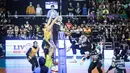 Bertarung di babak Grand Final Livoli Divisi Utama 2025, tim besutan Ayub Hidayat ini sukses membungkam perlawanan TNI AU Electric dengan skor telak 3-0 (25-16, 25-22, 25-12). (Dok. PBVSI)