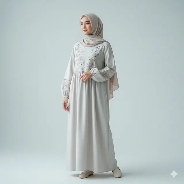 Rekomendasi Dress Panjang Muslim Bahan Linen Kombinasi Bordir Simple Terbaik 2025. Gemini
