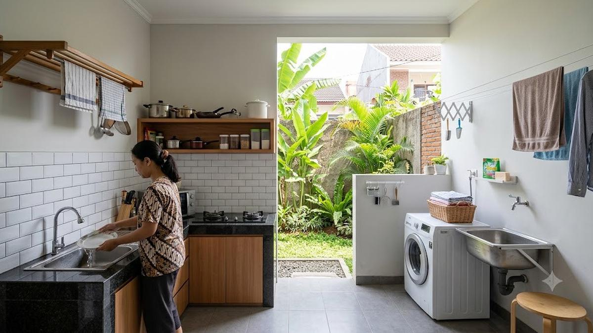6 Desain Dapur dengan Area Cuci agar Tidak Lembap, Solusi Rumah Lebih Bersih