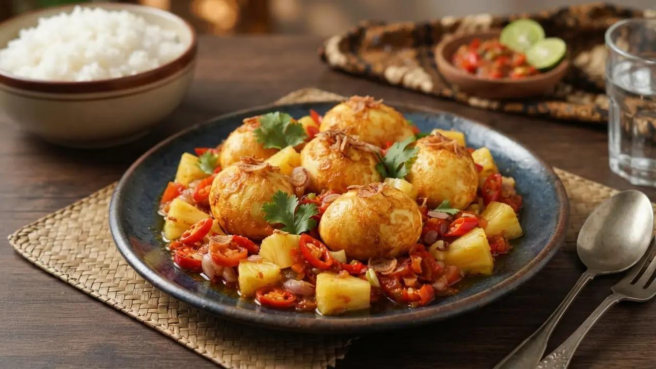 Resep Telur Sambal Nanas Pedas Manis