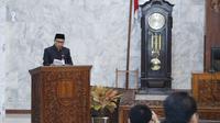 Wakil Walikota Semarang Iswar Aminuddin saat menyampaikan pidato di depan DPRD Kota Semarang. (Foto: Liputan6.com/Felek Wahyu)