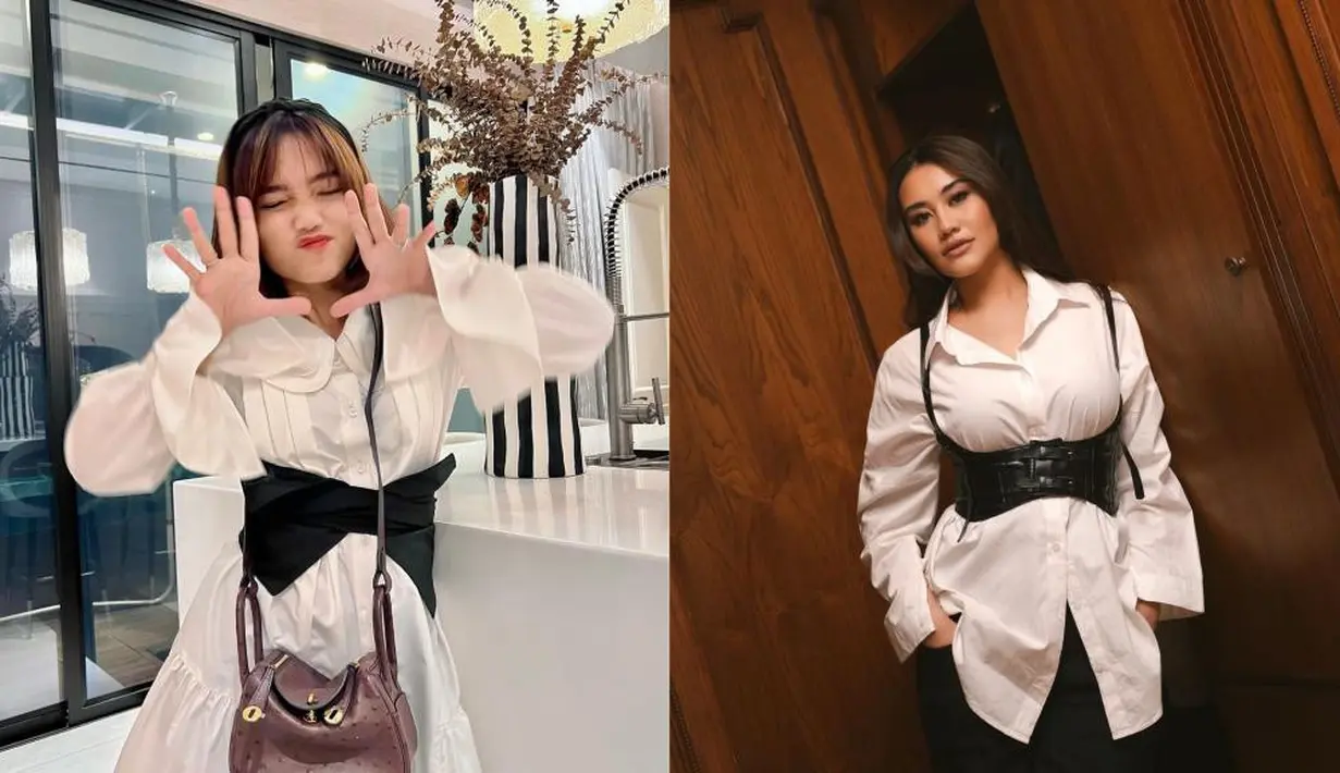 Begini pesona keduanya saat sama-sama pakai obi belt. Fuji memancarkan pesona imut dengan padu padan shirt dress dan obi belt. Sedangkan Aaliyah memancarkan aura dewasa dengan shirt dan suspender obi belt-nya. [@fuji_an/@aaliyah.massaid]