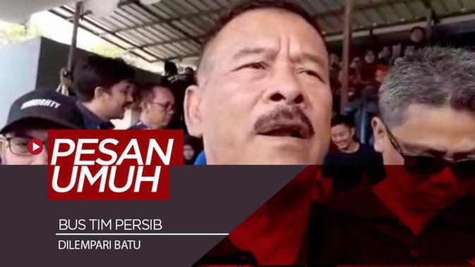 Video Bus Tim Persib Dilempari Batu  Umuh Muchtar Beri