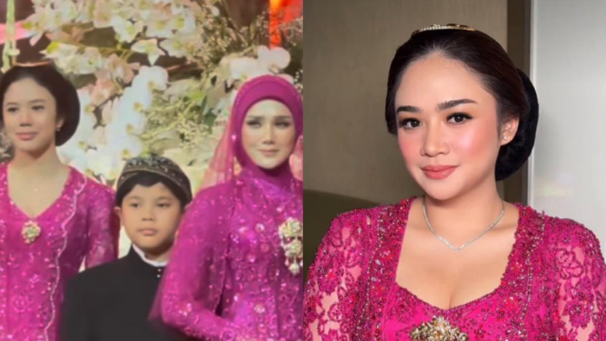 Gaya Kompak Mulan Jameela dan Kedua Putrinya, Tiara Serta Safeea Kenakan Kebaya Fuschia di Acara Ngunduh Mantu Al Ghazali dan Alyssa Daguise