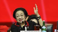 Ketua Umum DPP PDI Perjuangan (Ketum PDIP) Megawati Soekarnoputri optimis Ganjar Pranowo akan menjadi Presiden ke-8 Republik Indonesia&nbsp;di hadapan para kadernya di dalam penutupan rapat kerja nasional (Rakernas) IV PDIP di Jiexpo Kemayoran, Jakarta, Minggu (1/10/2023). (Dok: PDIP)