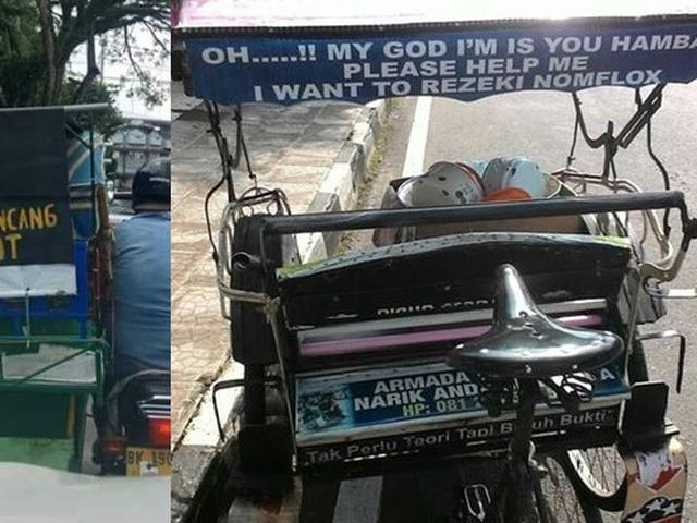 7 Kata Lucu Gokil Di Belakang Becak Ini Bikin Geleng Geleng