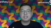 CEO dan Cofounder TaniHub Grup Pamitra Wineka dalam jumpa pers virtual Taniversary 2021. (Liputan6.com/Dinny Mutiah)