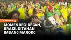 Ribuan pendukung tim nasional Brasil memadati kawasan Pantai Copacabana Beach pada Sabtu (14/6) untuk menyaksikan laga perdana Piala Dunia 2026 melawan Morocco melalui layar raksasa yang dipasang di sepanjang pantai. Mengenakan jersey kuning khas Sel...