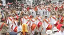 Sebelumnya, massa pendukung Paslon Prabowo Subianto-Gibran Rakabuming Raka sudah memadati kawasan Taman Suropati. (Liputan6.com/Angga Yuniar)