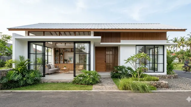 Inspirasi Desain Rumah 1 Lantai dengan Pencahayaan Alami Maksimal. Gemini