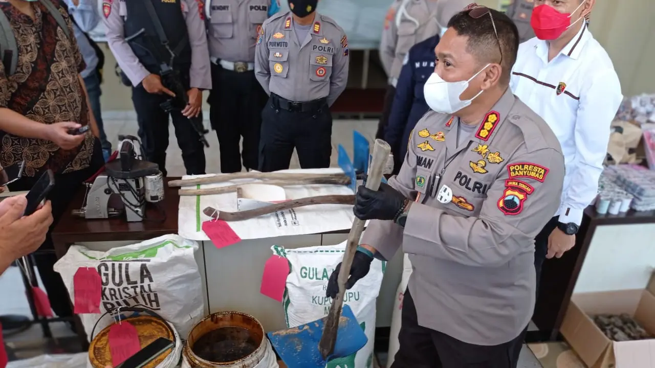 Pabrik gula ilegal di Cilongok dan Ajibarang, Kabupaten Banyumas terbongkar. (Foto: Liputan6.com/Rudal Afgani Dirgantara)