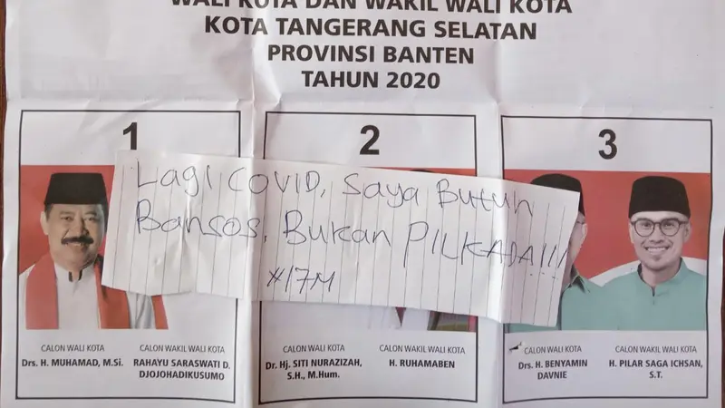 7 Catatan dan Foto Nyeleneh Pemilih di Surat Suara Pilkada 2020