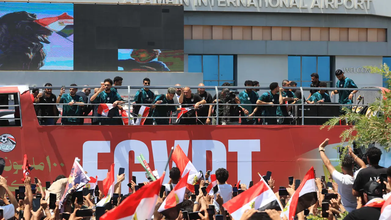 Timnas Mesir disambut meriah saat pulang ke negaranya dari Piala Dunia 2026