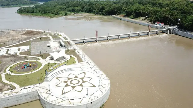 Bendung Kamijoro yang berada di aliran Kali Progo, Kabupaten Bantul, Yogyakarta. (Dok Kementerian PUPR)