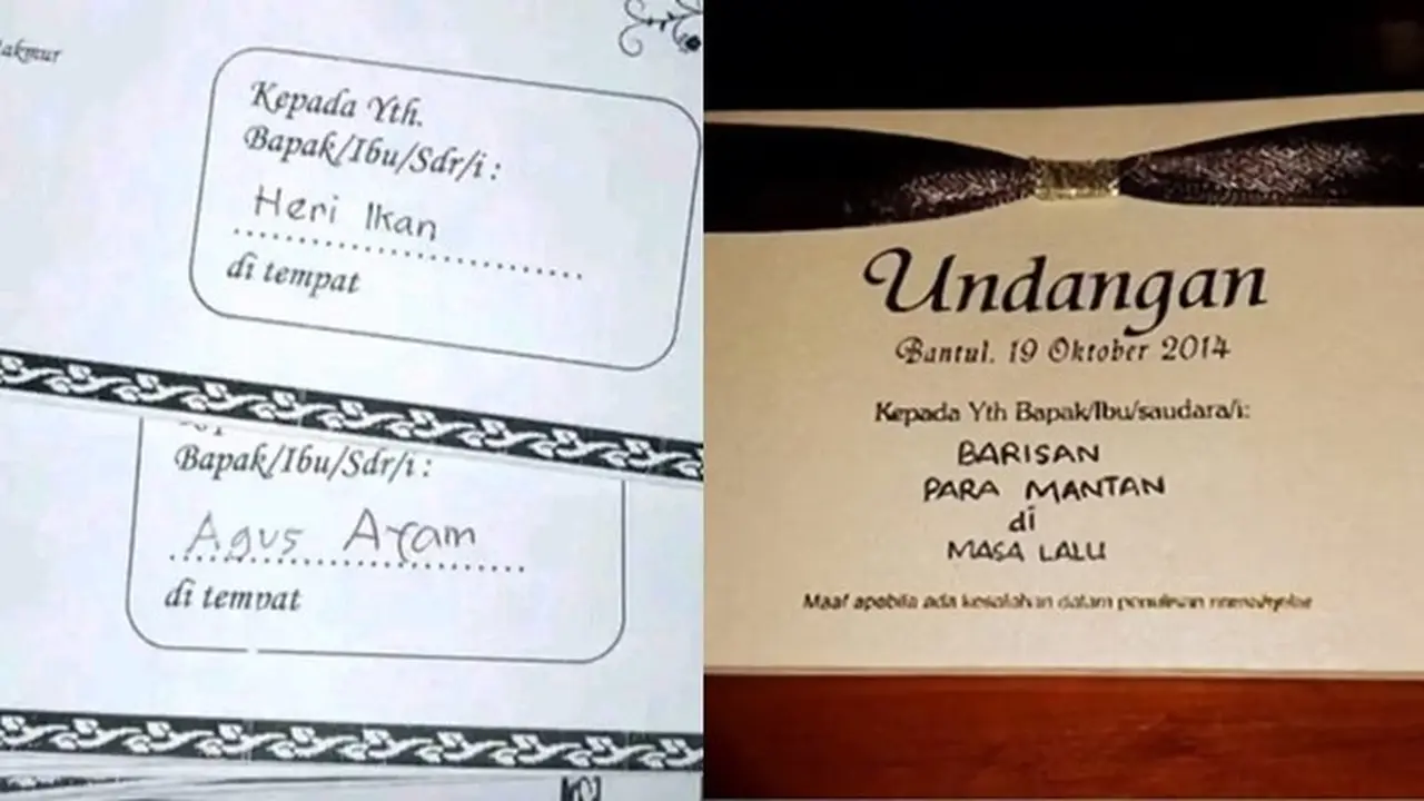 10 Potret Nama Lucu di Undangan Nikah Ini Bikin Senyum Sendiri