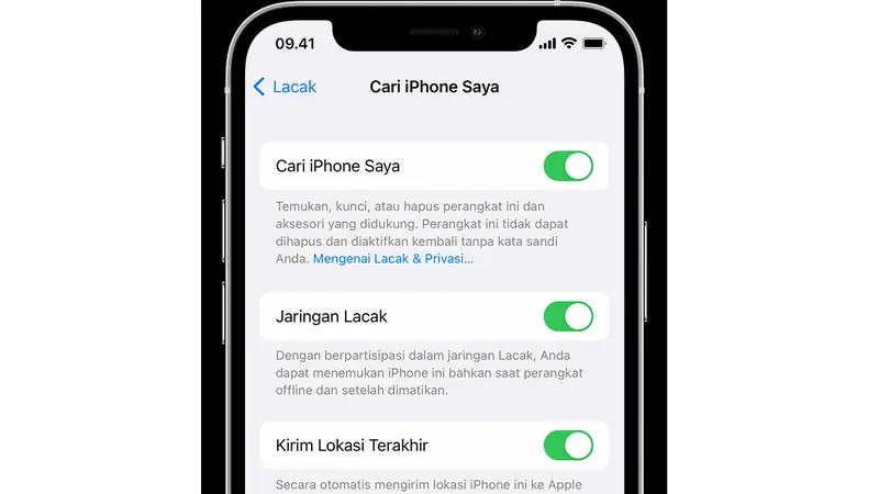 Cara mengaktifkan Find My iPhone