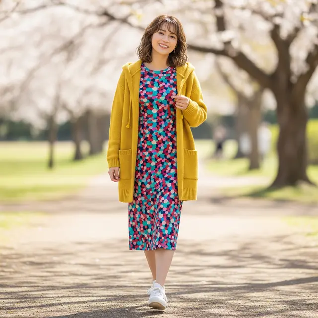 8 Cara Tampil Modis Memadukan Cardigan dan Dress