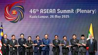 Diketahui sebelumnya, Konferensi Tingkat Tinggi (KTT) ke-46 ASEAN direncanakan akan membahas sejumlah isu, mulai dari perkembangan kawasan regional hingga persoalan ekonomi. (MOHD RASFAN/POOL/AFP)