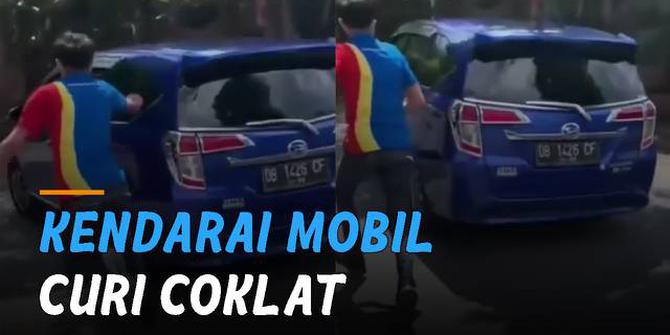 VIDEO: Curi Sebatang Coklat, Pria Kendarai Mobil Kabur