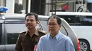 Terdakwa kasus penghancuran barang bukti dugaan pengaturan skor Joko Driyono tiba di Pengadilan Negeri Jakarta Selatan, Selasa (2/7/2019). Sidang Joko Driyono ditunda karena JPU belum siap menyampaikan materi tuntutan. (Liputan6.com/Herman Zakharia)