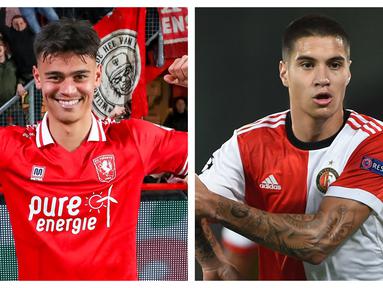 Akibat tidak mendapat restu kedua orang tua dari Mees Hilgers dan Kevin Diks atas kebijakan naturalisasi yang dianut Indonesia yang hanya memiliki kewarganegaraan tunggal, proses naturalisasi keduanya pun gagal. Kini, STY mengajukan satu nama, Tijjani Reijnders. (Kolase AFP dan twitter)