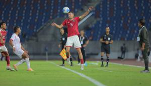 Pemain Timnas Indonesia U-22, Ivar Jenner saat melawan Myanmar U-22 pada pertandingan SEA Games 2025 di 700th Anniversary Stadium, Chiang Mai, Jumat (12/12/2025). (Bola.com/Bagaskara Lazuardi)