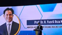 Menteri Koordinator Hukum, HAM, Imigrasi dan Pemasyarakatan Yusril Ihza Mahendra. (Liputan6.com/Pramita Tristiawati).