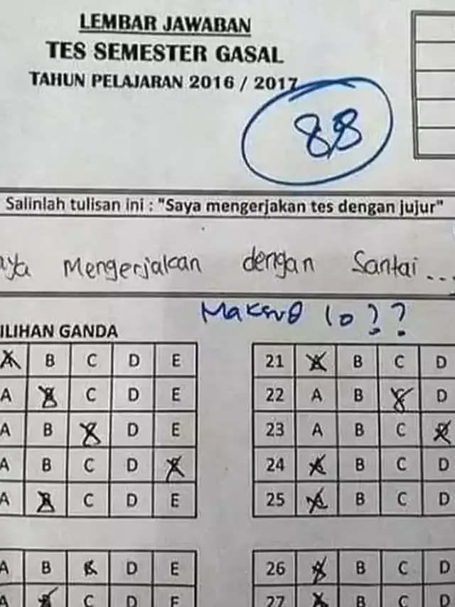 6 Komentar Guru di Lembar Jawaban Nyeleneh Murid Ini Bikin Senyum Tipis