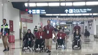 Atlet Asian Para Games asal Yordania saat tiba di Bandara Soekarno Hatta, Selasa (2/9/2018). (Liputan6.com/Pramita Tristiawati)