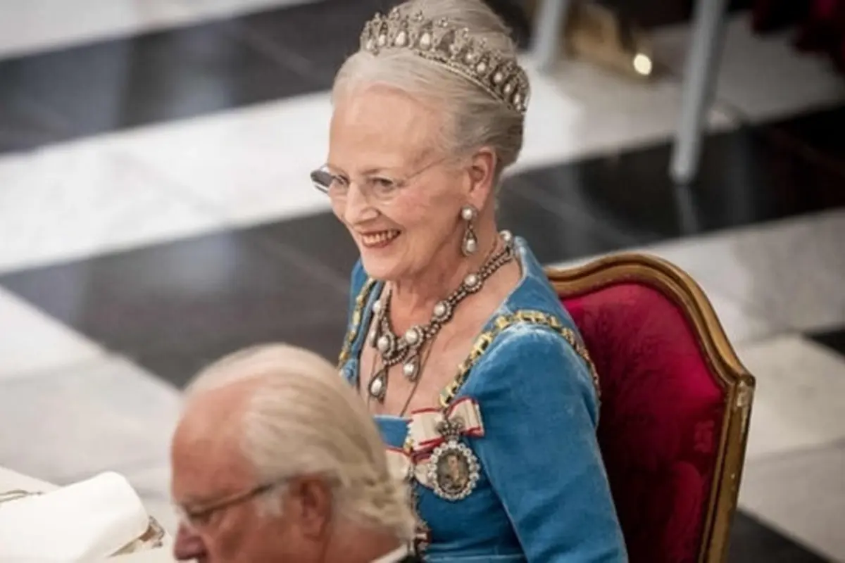 Ratu Margrethe II dari Denmark menghadiri perjamuan gala di Istana Christiansborg. (AFP)