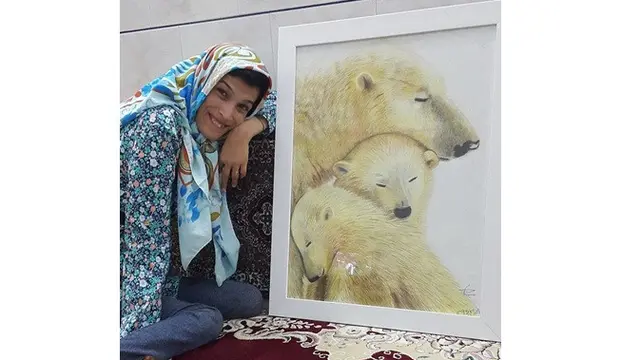 7 Lukisan Wanita Difabel yang Melukis dengan Kakinya Ini Mengagumkan