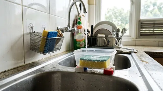 Cara Membuat Tempat Spons Cuci Piring agar Tidak Basah