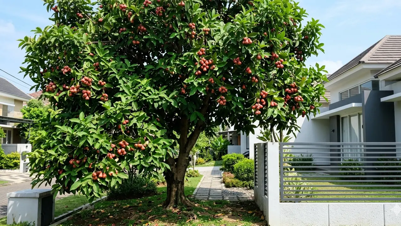 Pohon Jambu Air Dekat Pagar