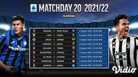 Jadwal Live Streaming Liga Italia 2021/2022 Matchday 20 di Vidio, Persaingan Ketat Inter dan AC Milan. (Sumber : dok. vidio.com)