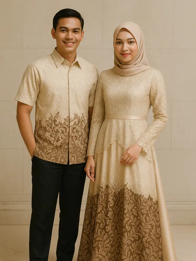 Gamis Batik Sarimbit untuk Kondangan (Image by ChatGPT)