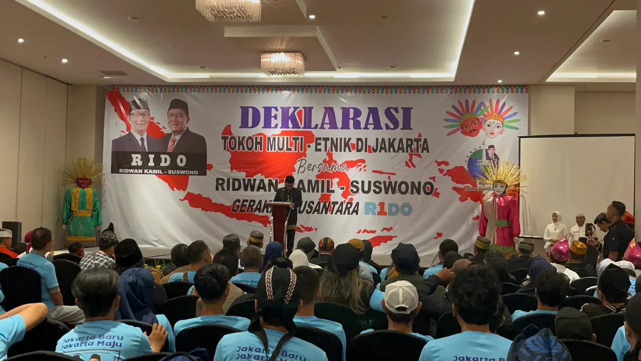 Tokoh Multi Etnis di Jakarta menyatakan dukungan kepada Pasangan Calon (Paslon) Calon Gubernur dan Wakil Gubernur Ridwan Kamil Suswono (RIDO) di Pilkada Jakarta 2024.