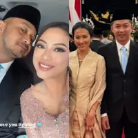 Cynthia Ganesha Istri Giring dan Ami Gumelar Istri Taufik Hidayat saat Pelantikan Wakil Menteri. [Instagram]